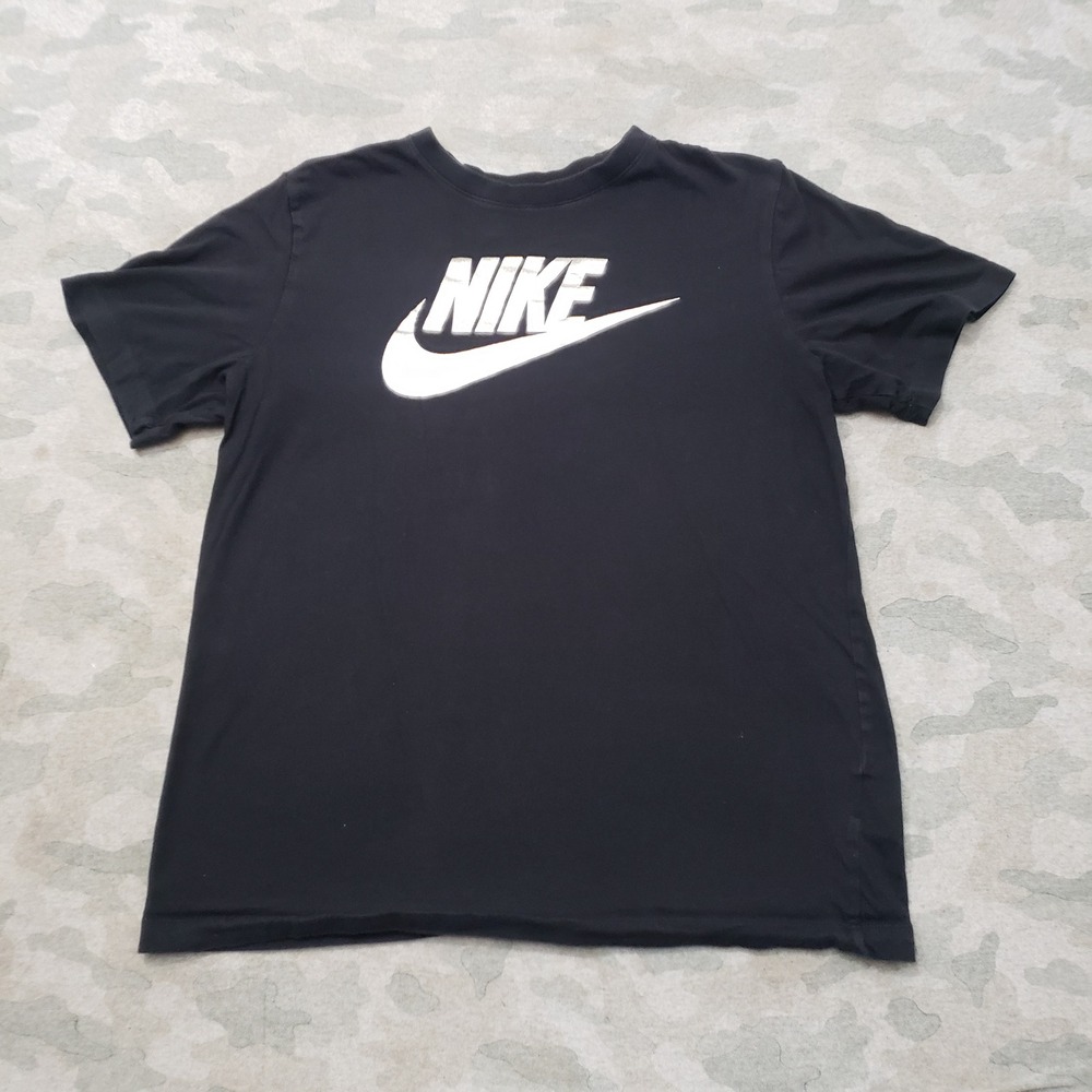 Nike Top Womens Large Black Short Sleeve Sporty Running Gym